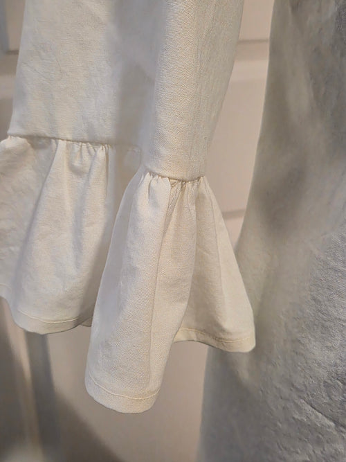 Chemise with ruffled neckline and sleeves