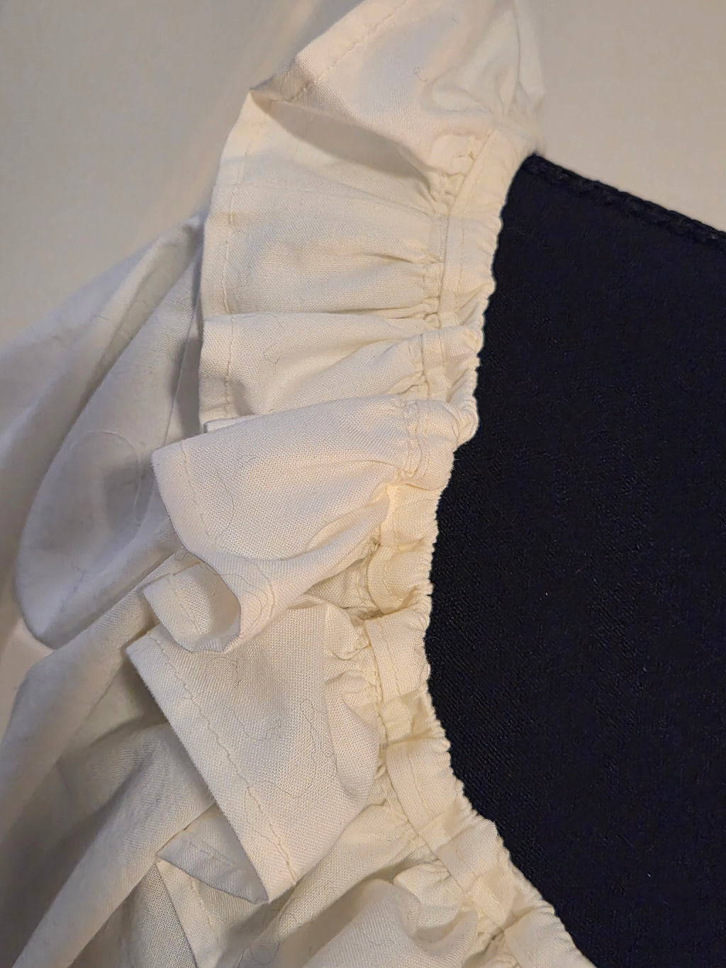 Chemise with ruffled neckline and sleeves